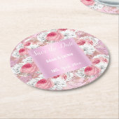 MODERNER FLORALPINK SAVE THE DATE UNTERSETZER (Angewinkelt)