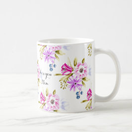Moderner flüchtiger Blumendruck Kaffeetasse