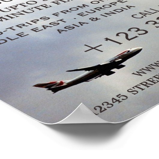 Moderner Flug, Werbung für Fluggesellschaften Poster (Ecke)