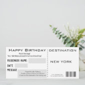 Moderner Flugticketstil zum Geburtstag Einladung (Stehend Vorderseite)