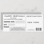 Moderner Flugticketstil zum Geburtstag Einladung (Vorne/Hinten)