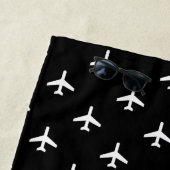 Moderner Flugzeug-Schwarzweiss-Pilot Strandtuch (Beispiel)
