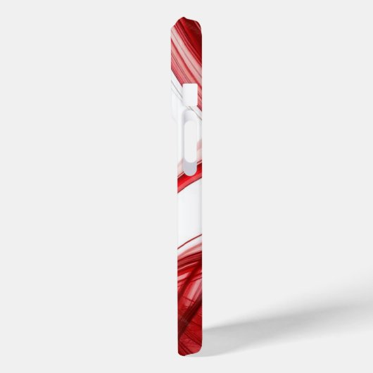 Moderner flüssiger Swirl Square Mustard rot-weiß Case-Mate iPhone Hülle (Rückseite / Links)