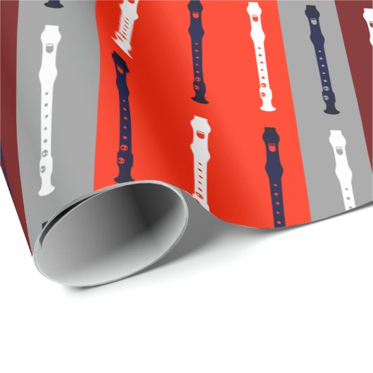 Moderner Flute Einfache Coole Musik Minimaler Flut Geschenkpapier (Rolleneckpunkt)