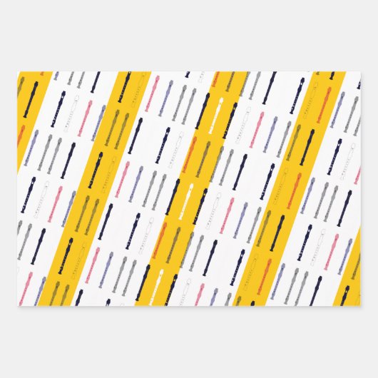 Moderner Flute Einfache Coole Musik Minimaler Flut Geschenkpapier Set (Vorderseite)