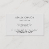 Moderner Flutlehrer Soloist Black & White Foto Visitenkarte (Rückseite)