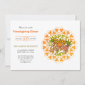 Moderner Foliage Mandala Erntedank Einladung (Vorderseite)