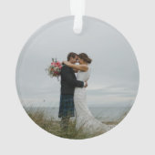 Moderner Foliage Wreath Erste Weihnachtsfeier als  Ornament (Rückseite)