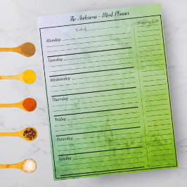 Moderner Food Meal Planner - modische Texturierte  Notizblock