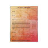 Moderner Food Meal Planner - Trendy Textured Retro Notizblock (Rotiert)