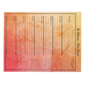 Moderner Food Meal Planner - Trendy Textured Retro Notizblock (Vorderseite)