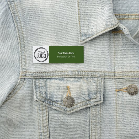 Moderner Forest-Grün-Farbblock Beruflich Namensschild (Beispiel)