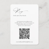 Moderner formaler QR-Code Elegante Hochzeit RSVP Karte (Vorderseite)