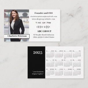 Moderner Foto 2025 Kalender Visitenkarte