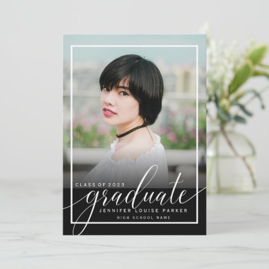 Moderner Foto Abschluss Ankündigung (Stehend Vorderseite)