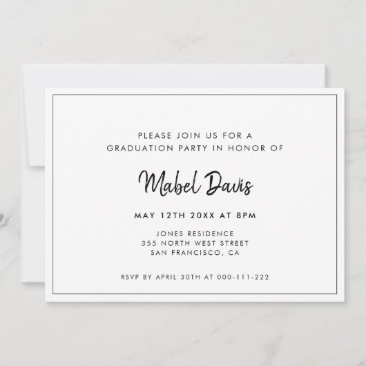 Moderner Foto Abschluss Ankündigung (Rückseite)