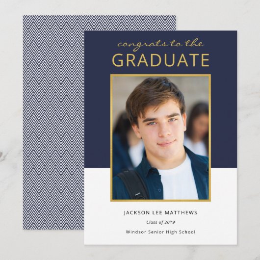 Moderner Foto Abschluss Ankündigung (Vorne/Hinten)