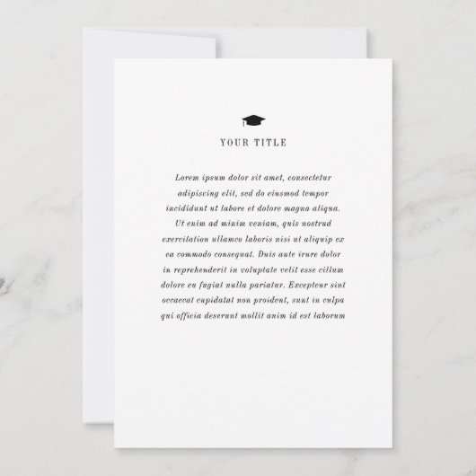 Moderner Foto Abschluss Ankündigung (Rückseite)