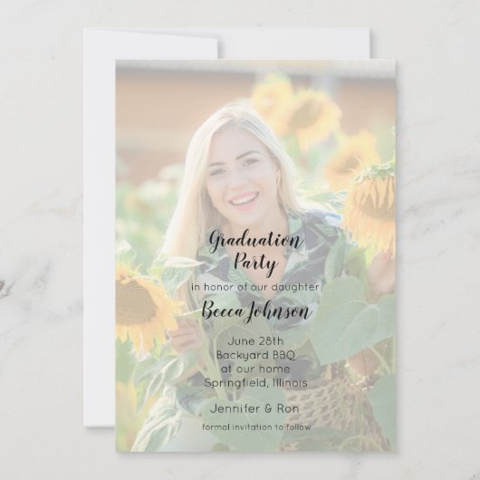 Moderner Foto Abschluss Ankündigung (Rückseite)