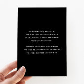 Moderner Foto Abschluss Black Gold Folieneinladung