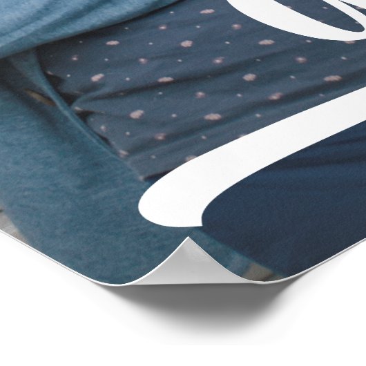 Moderner Foto Abschluss Blau Poster (Ecke)