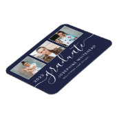 Moderner Foto Abschluss Collage 2022 Navy Blue Magnet (Linke Seite)