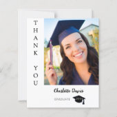 Moderner Foto Abschluss danke Karte (Vorderseite)