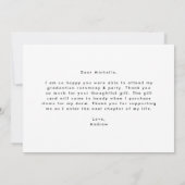 Moderner Foto Abschluss Dankeskarte (Rückseite)