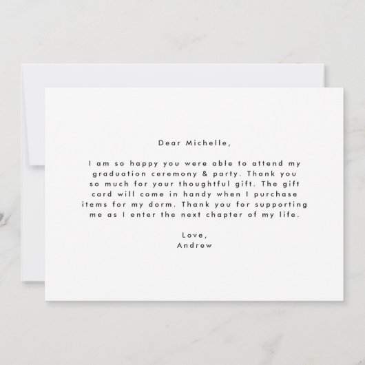 Moderner Foto Abschluss Dankeskarte (Rückseite)