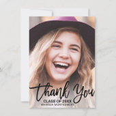 Moderner Foto-Abschluss Dankeskarte (Vorderseite)