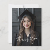 Moderner Foto-Abschluss Dankeskarte (Vorderseite)