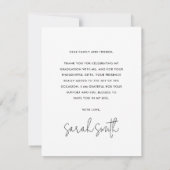 Moderner Foto-Abschluss Dankeskarte (Rückseite)