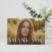 Moderner Foto Abschluss Dankeskarte (Stehend Vorderseite)