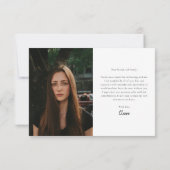 Moderner Foto Abschluss Dankeskarte (Rückseite)