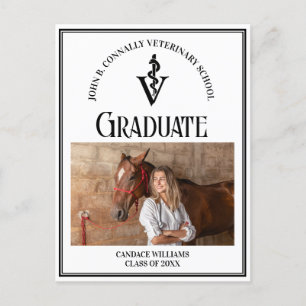 Moderner Foto-Abschluss der Black Veterinary Schoo Postkarte