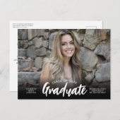 Moderner Foto-Abschluss der Graduate Class Ankündigungspostkarte (Vorne/Hinten)