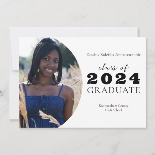 Moderner Foto-Abschluss der High School Ankündigung (Vorderseite)