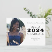 Moderner Foto-Abschluss der High School Ankündigung (Stehend Vorderseite)