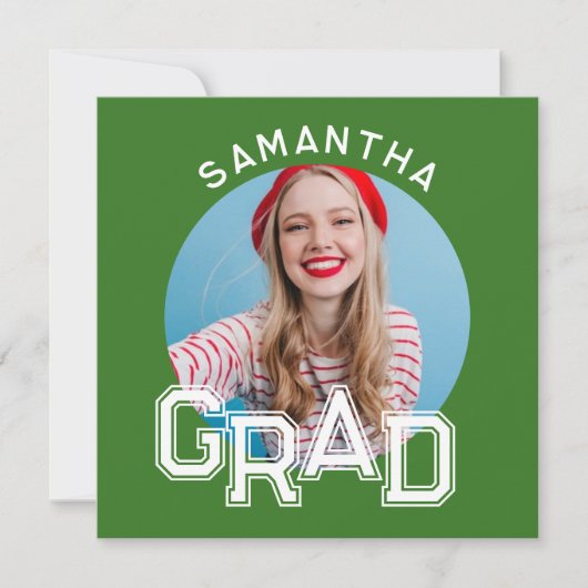 Moderner Foto-Abschluss der High School Einladung (Vorderseite)