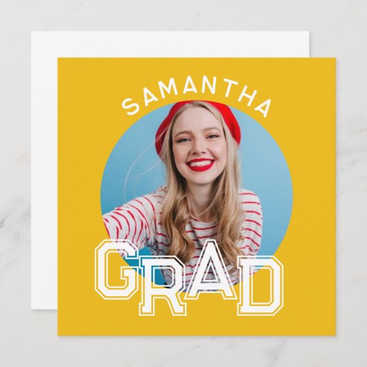 Moderner Foto-Abschluss der High School Einladung (Vorne/Hinten)