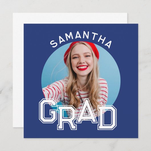 Moderner Foto-Abschluss der High School Einladung (Vorne/Hinten)