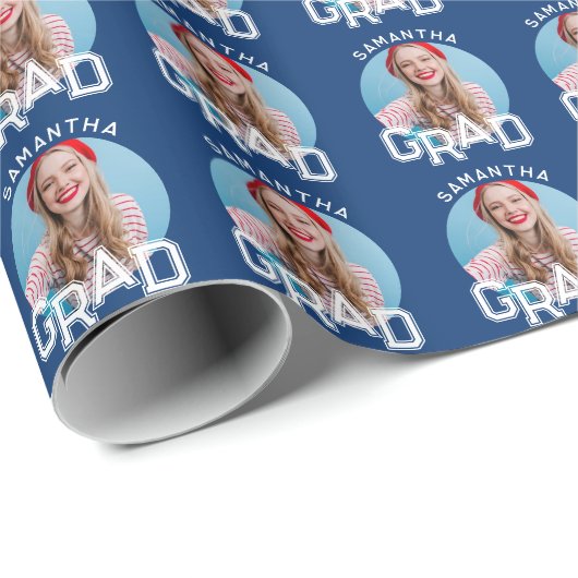 Moderner Foto-Abschluss der High School Geschenkpapier (Rolleneckpunkt)
