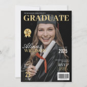 Moderner Foto-Abschluss der Zeitschrift Black and  Einladung (Vorderseite)