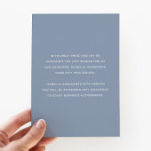 Moderner Foto Abschluss Dusty Blue Gold Folieneinladung