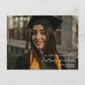 Moderner Foto Abschluss Einfach Dankeschön Zitat Postkarte (Vorderseite)