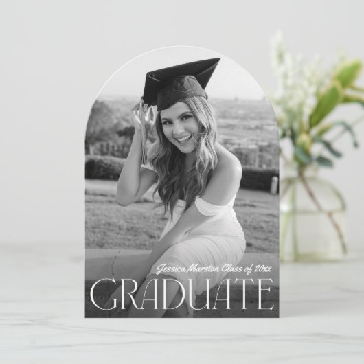 Moderner Foto Abschluss Einladung (Stehend Vorderseite)