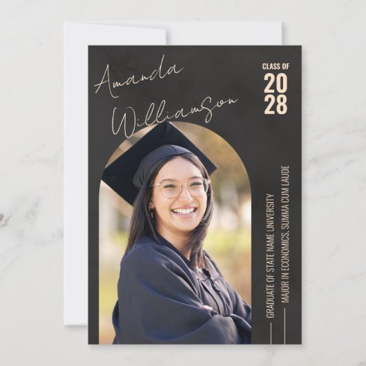 Moderner Foto Abschluss Einladung (Vorderseite)