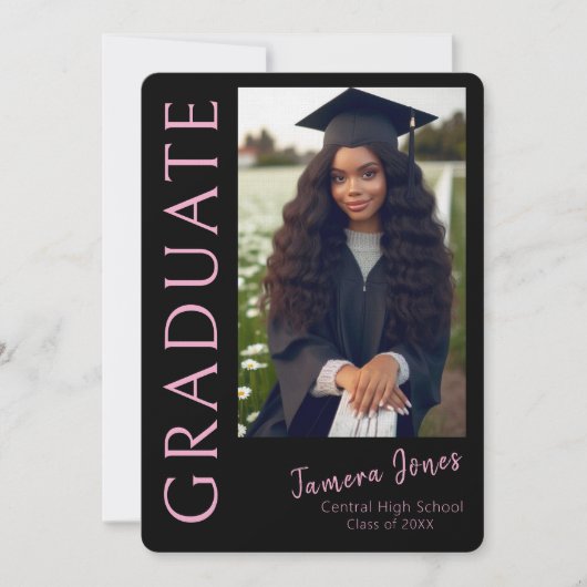 Moderner Foto Abschluss Einladung (Vorderseite)