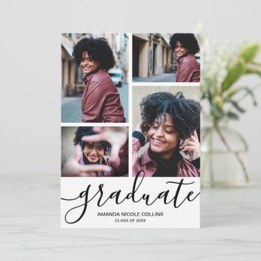 Moderner Foto Abschluss Einladung (Stehend Vorderseite)