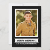 Moderner Foto Abschluss Einladung (Vorderseite)